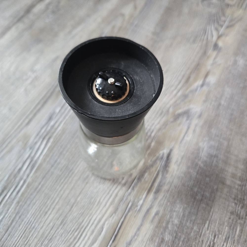 Glass and Black Pepper Grinder